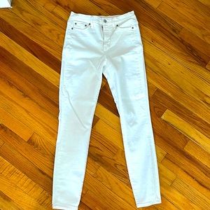 J Crew - White Skinny Jeans - Size 26, High Rise